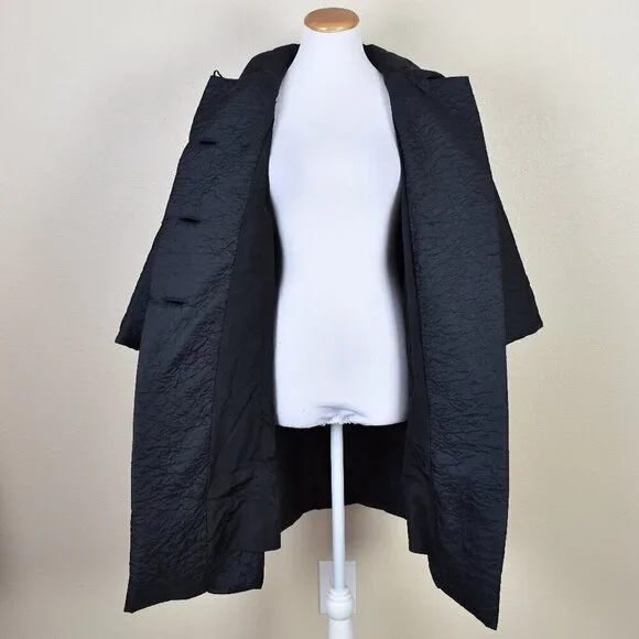 Vintage 50s Swing Coat Jacket Black - S - Picture 8 of 9